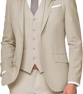Suit Men Slim Fit Wedding Suits for Mens Elegant One Button Jacket Single Breasted Vest Pants Set